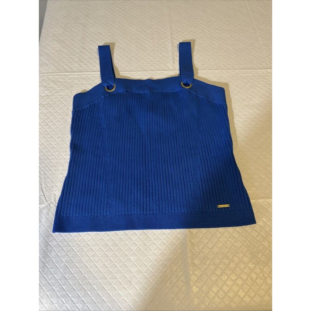 NWT Nautica Blue Crop Sweater Tank Top Women’s Size Large Yacht Preppy Casual